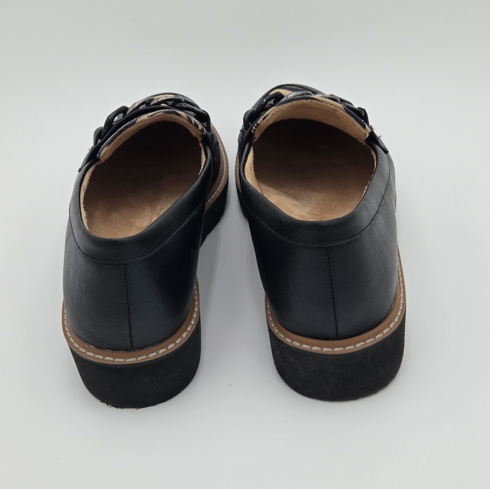 Naturalizer Emmal Black/Tan Animal Print Loafers Size 9.5M - Picture 3 of 5